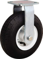 Hamilton - 8" Diam, Rubber Rigid Caster - 330 Lb Capacity, Top Plate Mount, 4" x 4-1/2" Plate, Precision Ball Bearing - Eagle Tool & Supply