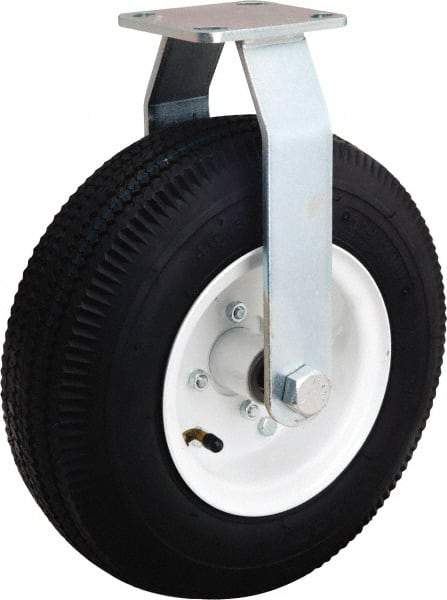 Hamilton - 12" Diam, Rubber Rigid Caster - 625 Lb Capacity, Top Plate Mount, 5-1/2" x 7-1/2" Plate, Precision Ball Bearing - Eagle Tool & Supply