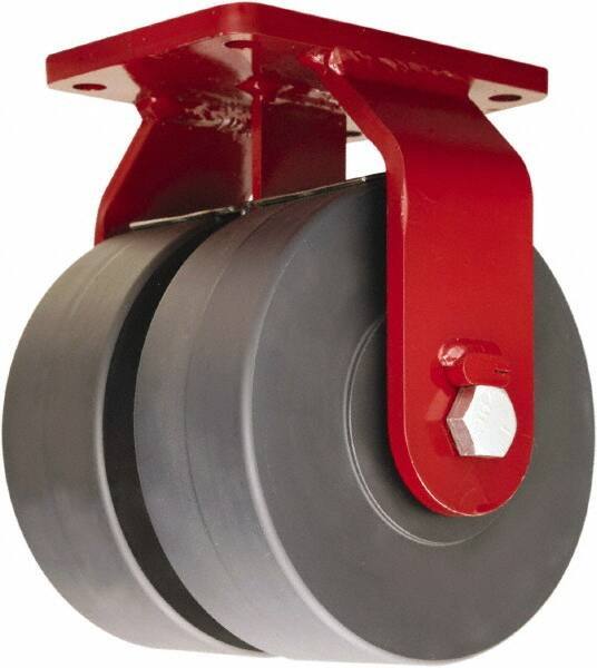 Hamilton - 6" Diam x 3" Wide x 8-1/2" OAH Top Plate Mount Dual Rigid Caster - Nylon, 7,000 Lb Capacity, Sealed Precision Ball Bearing, 5-1/2 x 7-1/2" Plate - Eagle Tool & Supply