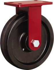 Hamilton - 10" Diam x 2-1/2" Wide x 11-1/2" OAH Top Plate Mount Rigid Caster - Phenolic, 2,200 Lb Capacity, Straight Roller Bearing, 5 x 7" Plate - Eagle Tool & Supply