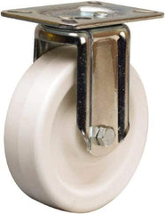 Hamilton - 5" Diam x 1-1/2" Wide x 6-1/16" OAH Top Plate Mount Rigid Caster - Polyolefin, 400 Lb Capacity, Plain Bore Bearing, 3-1/8 x 4-1/8" Plate - Eagle Tool & Supply
