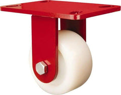 Hamilton - 4" Diam x 2" Wide x 5-5/8" OAH Top Plate Mount Rigid Caster - Nylon, 800 Lb Capacity, Sealed Precision Ball Bearing, 4-1/2 x 6-1/2" Plate - Eagle Tool & Supply