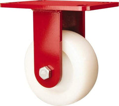 Hamilton - 5" Diam x 2" Wide x 6-1/2" OAH Top Plate Mount Rigid Caster - Nylon, 900 Lb Capacity, Sealed Precision Ball Bearing, 4 x 5" Plate - Eagle Tool & Supply