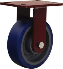 Hamilton - 6" Diam x 2" Wide x 7-1/2" OAH Top Plate Mount Rigid Caster - Polyurethane, 1,300 Lb Capacity, Sealed Precision Ball Bearing, 4 x 5" Plate - Eagle Tool & Supply