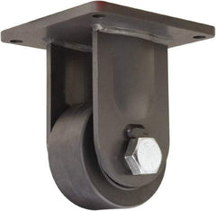 Hamilton - 6" Diam x 3" Wide x 10" OAH Top Plate Mount Rigid Caster - Nylon, 5,400 Lb Capacity, Precision Ball Bearing, 8-1/2 x 8-1/2" Plate - Eagle Tool & Supply