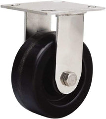 Hamilton - 5" Diam x 2" Wide x 6-1/2" OAH Top Plate Mount Rigid Caster - Phenolic, 800 Lb Capacity, Delrin Bearing, 3-3/4 x 4-1/2" Plate - Eagle Tool & Supply