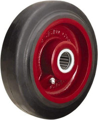 Hamilton - 7 Inch Diameter x 2 Inch Wide, Rubber on Cast Iron Caster Wheel - 450 Lb. Capacity, 2-1/4 Inch Hub Length, 1 Inch Axle Diameter, Straight Roller Bearing - Eagle Tool & Supply
