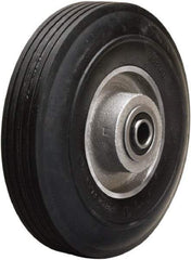 Hamilton - 6 Inch Diameter x 2 Inch Wide, Rubber on Aluminum Caster Wheel - 300 Lb. Capacity, 2-1/4 Inch Hub Length, 1/2 Inch Axle Diameter, Precision Ball Bearing - Eagle Tool & Supply