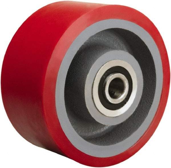 Hamilton - 6 Inch Diameter x 3 Inch Wide, Polyurethane on Cast Iron Caster Wheel - 2,600 Lb. Capacity, 3-1/4 Inch Hub Length, 3/4 Inch Axle Diameter, Tapered Roller Bearing - Eagle Tool & Supply