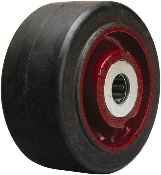 Hamilton - 6 Inch Diameter x 3 Inch Wide, Rubber on Cast Iron Caster Wheel - 680 Lb. Capacity, 3-1/4 Inch Hub Length, 1-15/16 Inch Axle Diameter, Plain Bore Bearing - Eagle Tool & Supply