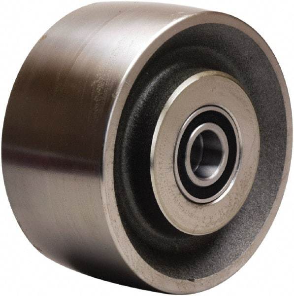 Hamilton - 6 Inch Diameter x 3 Inch Wide, Forged Steel Caster Wheel - 12,000 Lb. Capacity, 3-1/4 Inch Hub Length, 3/4 Inch Axle Diameter, Precision Ball Bearing - Eagle Tool & Supply