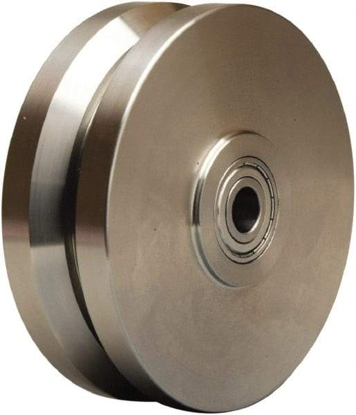 Hamilton - 6 Inch Diameter x 2 Inch Wide, Stainless Steel Caster Wheel - 950 Lb. Capacity, 2-1/4 Inch Hub Length, 3/4 Inch Axle Diameter, Plain Bore Bearing - Eagle Tool & Supply