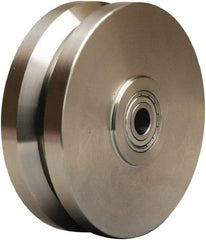 Hamilton - 6 Inch Diameter x 2 Inch Wide, Stainless Steel Caster Wheel - 1,200 Lb. Capacity, 2-1/2 Inch Hub Length, 1/2 Inch Axle Diameter, Stainless Steel Precision Ball Bearing - Eagle Tool & Supply