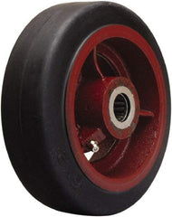 Hamilton - 6 Inch Diameter x 2 Inch Wide, Rubber on Cast Iron Caster Wheel - 410 Lb. Capacity, 2-1/4 Inch Hub Length, 1 Inch Axle Diameter, Straight Roller Bearing - Eagle Tool & Supply
