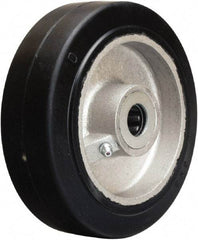 Hamilton - 6 Inch Diameter x 2 Inch Wide, Rubber on Aluminum Caster Wheel - 410 Lb. Capacity, 2-1/4 Inch Hub Length, 3/4 Inch Axle Diameter, Straight Roller Bearing - Eagle Tool & Supply