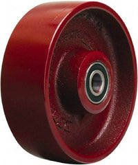 Hamilton - 6 Inch Diameter x 2 Inch Wide, Cast Iron Caster Wheel - 1,400 Lb. Capacity, 2-1/4 Inch Hub Length, 1 Inch Axle Diameter, Straight Roller Bearing - Eagle Tool & Supply