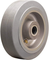 Hamilton - 6 Inch Diameter x 2 Inch Wide, Rubber on Aluminum Caster Wheel - 410 Lb. Capacity, 2-1/4 Inch Hub Length, 3/4 Inch Axle Diameter, Straight Roller Bearing - Eagle Tool & Supply