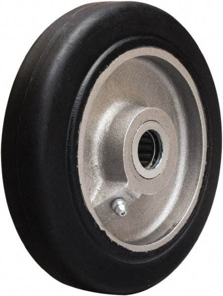 Hamilton - 6 Inch Diameter x 1-1/2 Inch Wide, Rubber on Aluminum Caster Wheel - 280 Lb. Capacity, 1-3/4 Inch Hub Length, 3/4 Inch Axle Diameter, Straight Roller Bearing - Eagle Tool & Supply