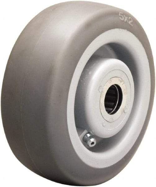 Hamilton - 5 Inch Diameter x 2 Inch Wide, Rubber on Thermoplastic Caster Wheel - 350 Lb. Capacity, 2-3/16 Inch Hub Length, 3/4 Inch Axle Diameter, Straight Roller Bearing - Eagle Tool & Supply