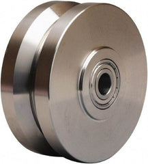 Hamilton - 5 Inch Diameter x 2 Inch Wide, Stainless Steel Caster Wheel - 950 Lb. Capacity, 2-1/4 Inch Hub Length, 3/4 Inch Axle Diameter, Delrin Bearing - Eagle Tool & Supply