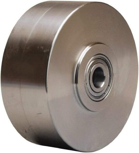 Hamilton - 5 Inch Diameter x 2 Inch Wide, Stainless Steel Caster Wheel - 950 Lb. Capacity, 2-1/4 Inch Hub Length, 3/4 Inch Axle Diameter, Delrin Bearing - Eagle Tool & Supply