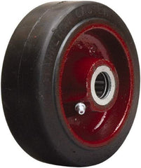 Hamilton - 5 Inch Diameter x 2 Inch Wide, Rubber on Cast Iron Caster Wheel - 350 Lb. Capacity, 2-1/4 Inch Hub Length, 3/4 Inch Axle Diameter, Straight Roller Bearing - Eagle Tool & Supply
