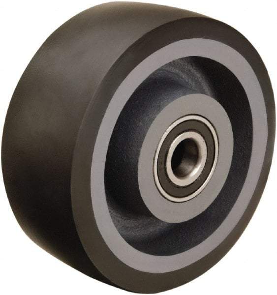 Hamilton - 5 Inch Diameter x 2 Inch Wide, Polyurethane on Cast Iron Caster Wheel - 1,360 Lb. Capacity, 2-1/2 Inch Hub Length, 3/4 Inch Axle Diameter, Tapered Roller Bearing - Eagle Tool & Supply