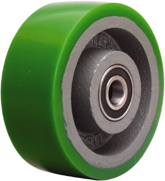 Hamilton - 5 Inch Diameter x 2 Inch Wide, Polyurethane on Cast Iron Caster Wheel - 1,050 Lb. Capacity, 2-1/2 Inch Hub Length, 1/2 Inch Axle Diameter, Sealed Precision Ball Bearing - Eagle Tool & Supply