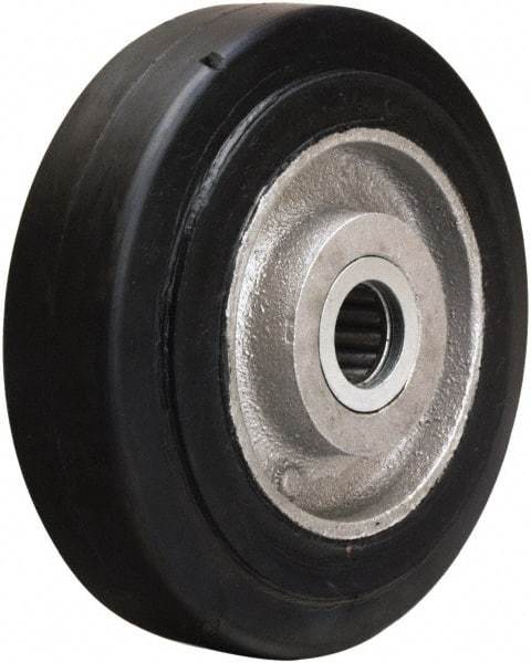 Hamilton - 5 Inch Diameter x 1-1/2 Inch Wide, Rubber on Aluminum Caster Wheel - 240 Lb. Capacity, 1-3/4 Inch Hub Length, 3/4 Inch Axle Diameter, Straight Roller Bearing - Eagle Tool & Supply