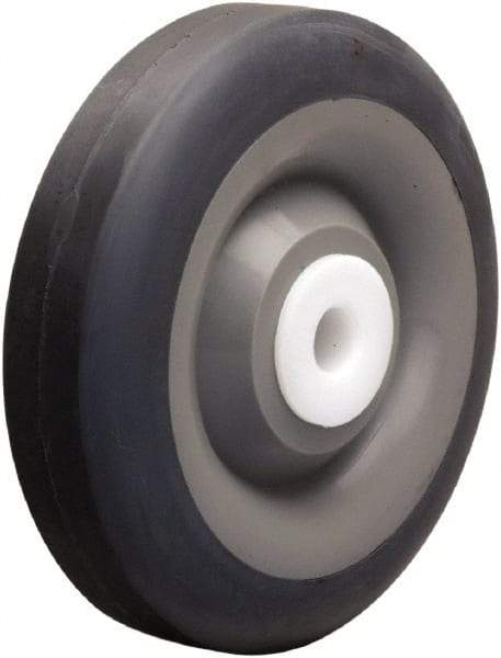Hamilton - 5 Inch Diameter x 1-3/8 Inch Wide, Rubber on Thermoplastic Caster Wheel - 275 Lb. Capacity, 1-1/2 Inch Hub Length, 1/2 Inch Axle Diameter, Delrin Bearing - Eagle Tool & Supply