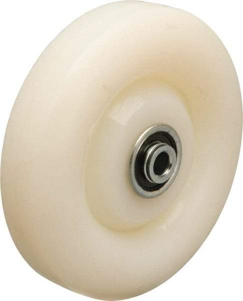 Hamilton - 5 Inch Diameter x 1-1/4 Inch Wide, Nylon Caster Wheel - 500 Lb. Capacity, 1-9/16 Inch Hub Length, 3/8 Inch Axle Diameter, Sealed Precision Ball Bearing - Eagle Tool & Supply