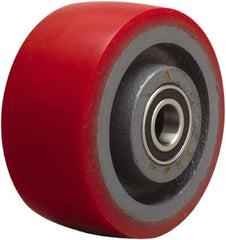 Hamilton - 4 Inch Diameter x 2 Inch Wide, Polyurethane on Cast Iron Caster Wheel - 900 Lb. Capacity, 2-1/4 Inch Hub Length, 1/2 Inch Axle Diameter, Precision Ball Bearing - Eagle Tool & Supply