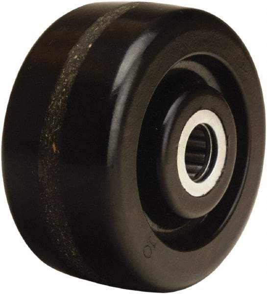Hamilton - 4 Inch Diameter x 2 Inch Wide, Phenolic Caster Wheel - 800 Lb. Capacity, 2-3/16 Inch Hub Length, 1/2 Inch Axle Diameter, Straight Roller Bearing - Eagle Tool & Supply