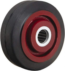Hamilton - 4 Inch Diameter x 1-1/2 Inch Wide, Rubber on Cast Iron Caster Wheel - 200 Lb. Capacity, 1-5/8 Inch Hub Length, 5/8 Inch Axle Diameter, Straight Roller Bearing - Eagle Tool & Supply