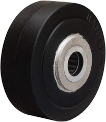Hamilton - 4 Inch Diameter x 1-1/2 Inch Wide, Rubber on Aluminum Caster Wheel - 200 Lb. Capacity, 1-3/4 Inch Hub Length, 3/4 Inch Axle Diameter, Straight Roller Bearing - Eagle Tool & Supply