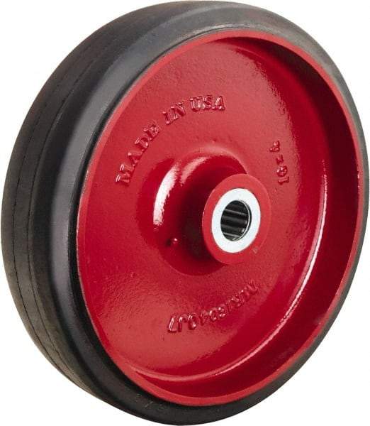 Hamilton - 16 Inch Diameter x 4 Inch Wide, Rubber on Cast Iron Caster Wheel - 1,990 Lb. Capacity, 4-1/4 Inch Hub Length, 1-1/2 Inch Axle Diameter, Straight Roller Bearing - Eagle Tool & Supply