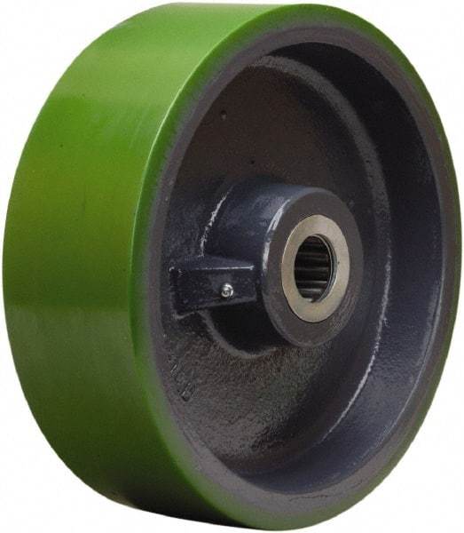 Hamilton - 12 Inch Diameter x 4 Inch Wide, Polyurethane on Cast Iron Caster Wheel - 4,800 Lb. Capacity, 4-1/4 Inch Hub Length, 1-1/4 Inch Axle Diameter, Straight Roller Bearing - Eagle Tool & Supply