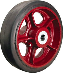 Hamilton - 12 Inch Diameter x 3-1/2 Inch Wide, Rubber on Cast Iron Caster Wheel - 1,370 Lb. Capacity, 4-1/4 Inch Hub Length, 1 Inch Axle Diameter, Straight Roller Bearing - Eagle Tool & Supply