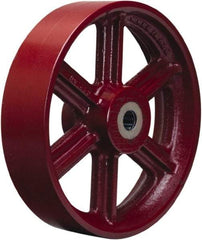 Hamilton - 12 Inch Diameter x 3 Inch Wide, Cast Iron Caster Wheel - 2,500 Lb. Capacity, 3-1/4 Inch Hub Length, 1-1/4 Inch Axle Diameter, Straight Roller Bearing - Eagle Tool & Supply