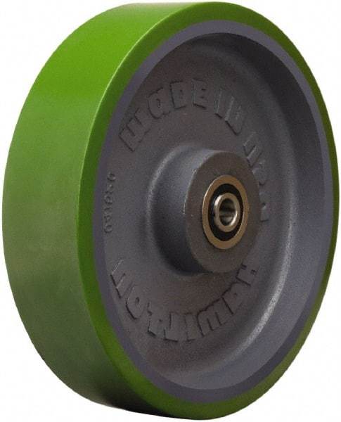 Hamilton - 12 Inch Diameter x 3 Inch Wide, Polyurethane on Cast Iron Caster Wheel - 3,500 Lb. Capacity, 3-1/2 Inch Hub Length, 1 Inch Axle Diameter, Sealed Precision Ball Bearing - Eagle Tool & Supply