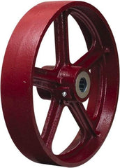 Hamilton - 12 Inch Diameter x 2-1/2 Inch Wide, Cast Iron Caster Wheel - 1,200 Lb. Capacity, 3-1/4 Inch Hub Length, 1 Inch Axle Diameter, Straight Roller Bearing - Eagle Tool & Supply