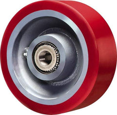 Hamilton - 8 Inch Diameter x 3 Inch Wide, Polyurethane on Forged Steel Caster Wheel - 4,200 Lb. Capacity, 3-1/4 Inch Hub Length, 2-3/16 Inch Axle Diameter, Plain Bore Bearing - Eagle Tool & Supply
