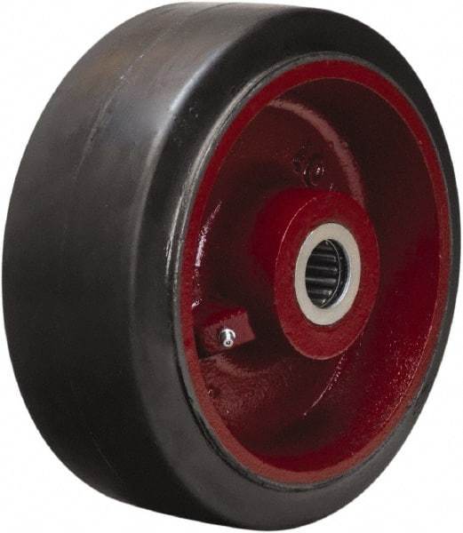Hamilton - 10 Inch Diameter x 4 Inch Wide, Rubber on Cast Iron Caster Wheel - 1,400 Lb. Capacity, 4-1/4 Inch Hub Length, 1-1/4 Inch Axle Diameter, Tapered Roller Bearing - Eagle Tool & Supply