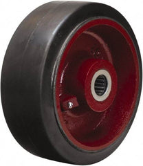 Hamilton - 10 Inch Diameter x 4 Inch Wide, Rubber on Cast Iron Caster Wheel - 1,400 Lb. Capacity, 4-1/4 Inch Hub Length, 1 Inch Axle Diameter, Straight Roller Bearing - Eagle Tool & Supply