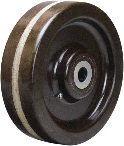 Hamilton - 12 Inch Diameter x 3 Inch Wide, Phenolic Caster Wheel - 3,500 Lb. Capacity, 3-1/4 Inch Hub Length, 1-1/4 Inch Axle Diameter, Straight Roller Bearing - Eagle Tool & Supply
