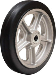 Hamilton - 10 Inch Diameter x 2 Inch Wide, Rubber on Aluminum Caster Wheel - 730 Lb. Capacity, 2-1/4 Inch Hub Length, 1 Inch Axle Diameter, Straight Roller Bearing - Eagle Tool & Supply