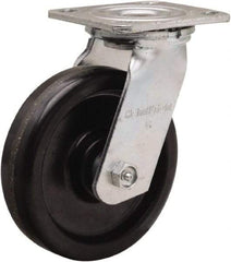 Hamilton - 6" Diam x 1-1/2" Wide x 7-1/2" OAH Top Plate Mount Swivel Caster - Phenolic, 550 Lb Capacity, Straight Roller Bearing, 4 x 4-1/2" Plate - Eagle Tool & Supply