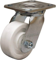 Hamilton - 4" Diam x 1-1/2" Wide x 5-5/8" OAH Top Plate Mount Swivel Caster - Polyolefin, 400 Lb Capacity, Delrin Bearing, 4 x 4-1/2" Plate - Eagle Tool & Supply