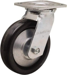 Hamilton - 6" Diam x 1-1/2" Wide x 7-1/2" OAH Top Plate Mount Swivel Caster - Phenolic, 800 Lb Capacity, Straight Roller Bearing, 4 x 4-1/2" Plate - Eagle Tool & Supply