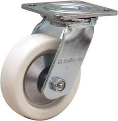 Hamilton - 5" Diam x 1-1/2" Wide x 6-1/2" OAH Top Plate Mount Swivel Caster - Polyolefin, 400 Lb Capacity, Delrin Bearing, 4 x 4-1/2" Plate - Eagle Tool & Supply